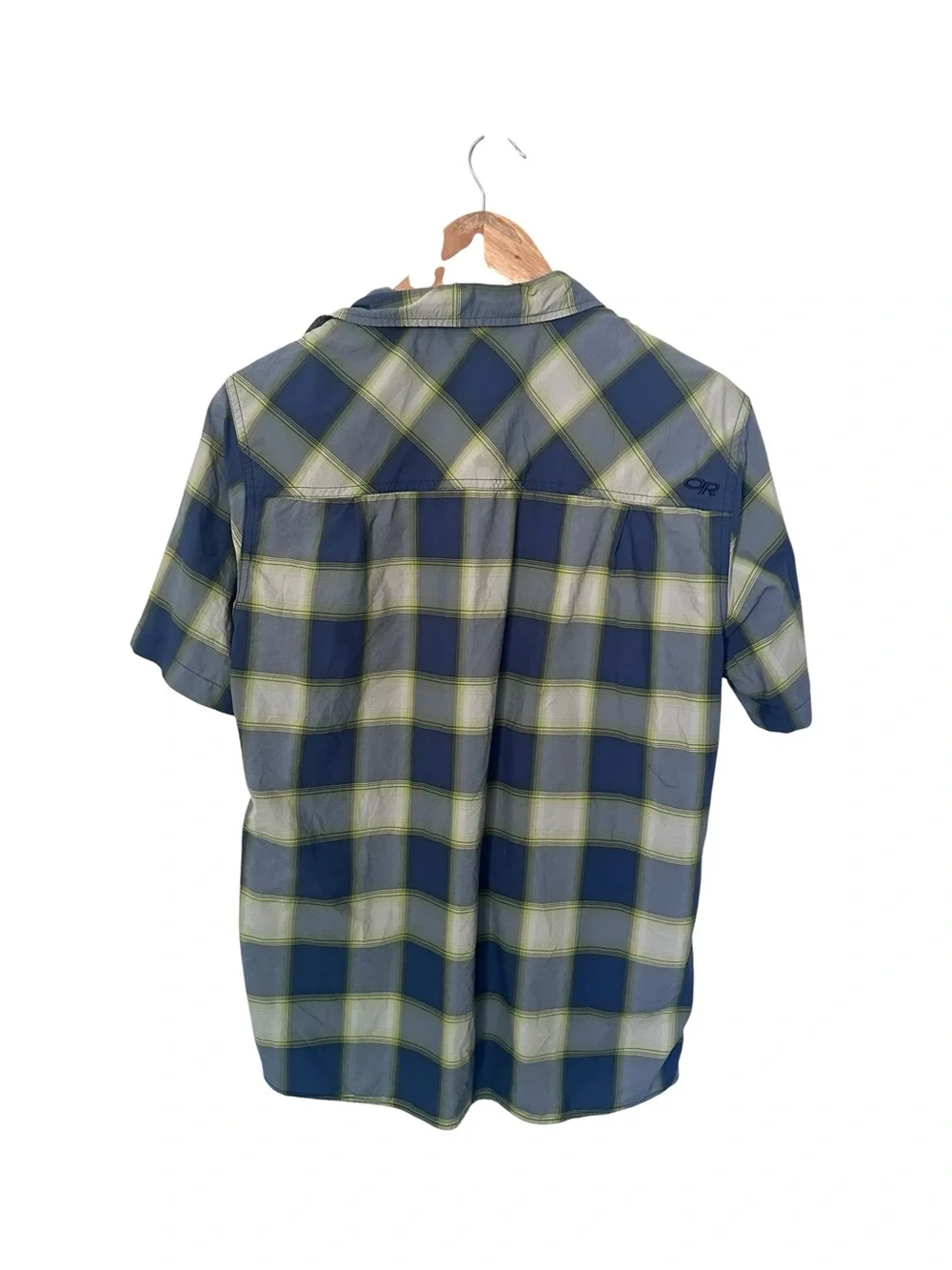 Outdoor Research Growler Shirt Blue Yellow Plaid Size Medium